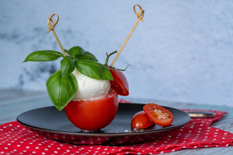 Caprese salad with heirloom tomatoes and fresh mozzarella